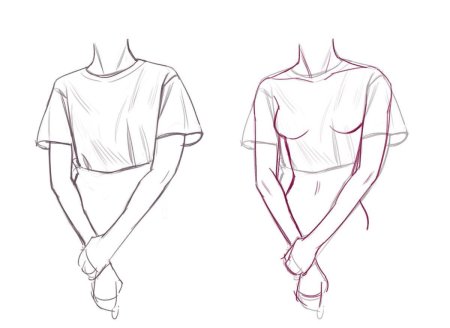 Складки на футболке референс