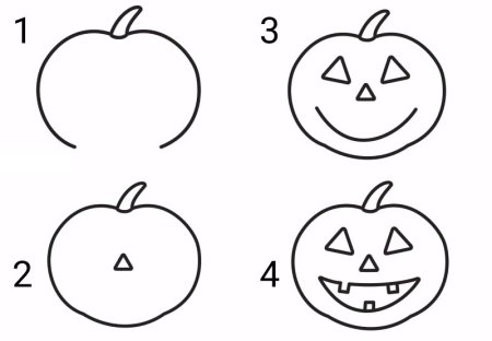 Рисунки на Хэллоуин поэтапно