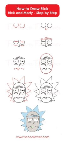 Рик и Морти рисунок легкий для срисовки