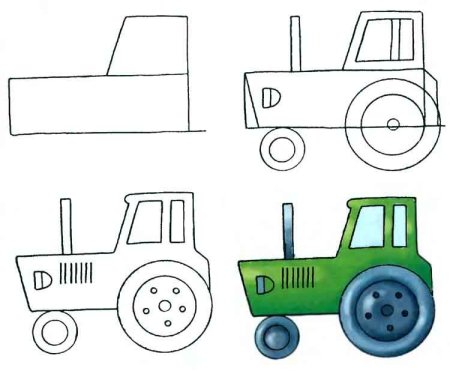 Трактор рисунок для детей