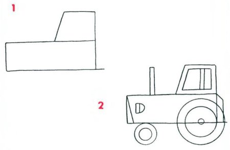 Рисование трактор старшая группа