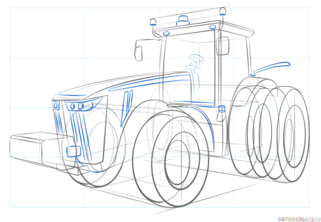 Срисовать трактор