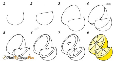 Рисуем лимон с детьми