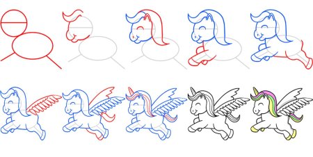 Единорог рисунок для детей поэтапно