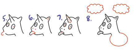 Как нарисовать котика единорога поэтапно