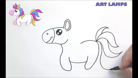 Единорог пошаговое рисование