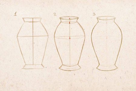 Этапы рисования вазы