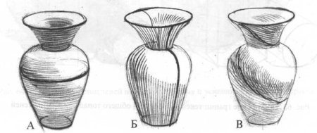 Штриховка вазы по форме