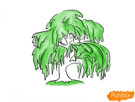 Поэтапное рисование дерева