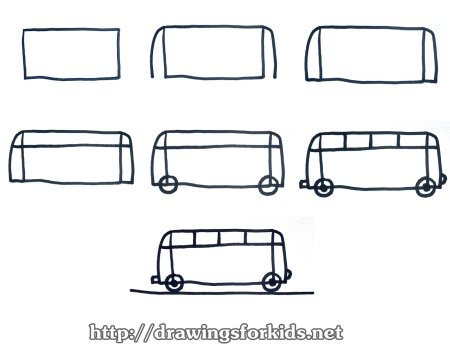 Рисование автобус в старшей группе