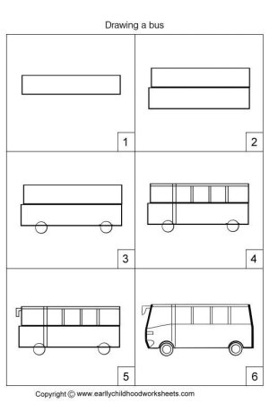 Рисование автобуса в старшей группе поэтапно