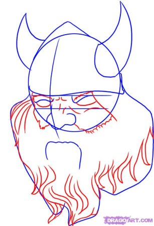 Рисунок викинга пошагово