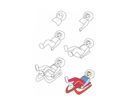 Поэтапное рисование спортсмена для детей