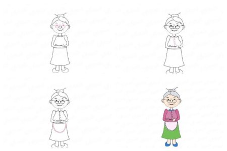 Рисунок бабушки поэтапно