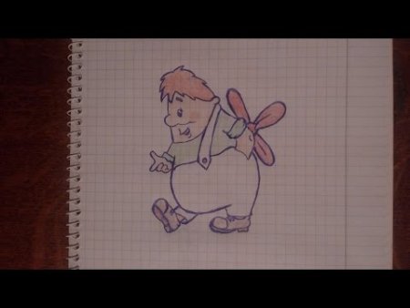 Карлсон рисунок карандашом цветной