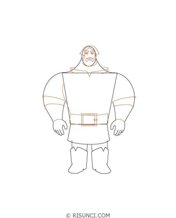 Рисунок богатыря Илья Муромец карандашом