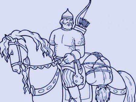 Раскраска богатырь Добрыня Никитич