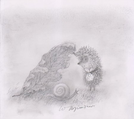 Ёжик в тумане рисунок карандашом