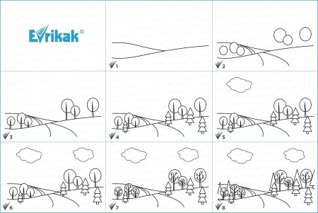 Этапы рисования пейзажа