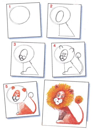 Король Лев поэтапно Симба