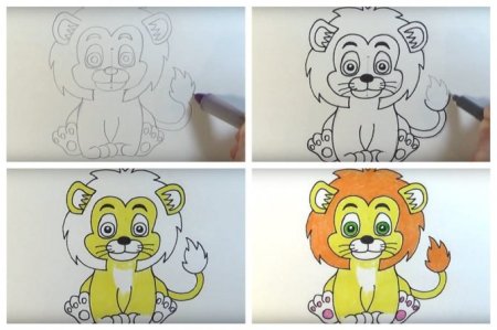 Поэтапное рисование Льва для дошкольников