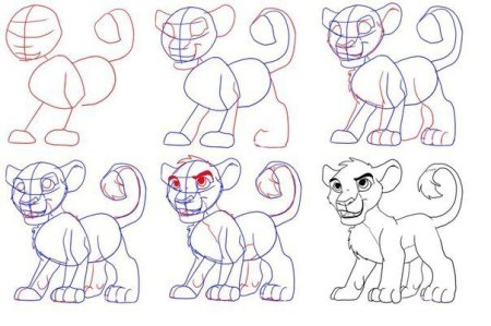 Лев рисование для детей