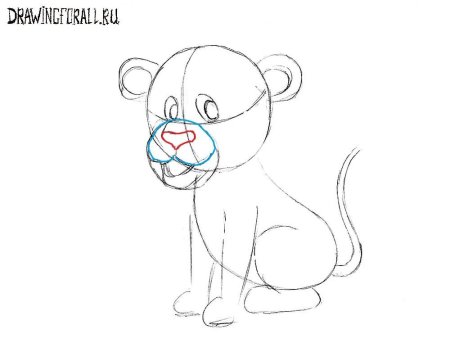 Голова Льва рисунок карандашом поэтапно