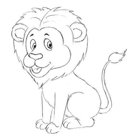 Лев рисование для детей