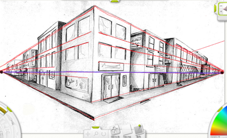 Угловая перспектива здания