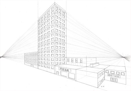 Рисование зданий в перспективе