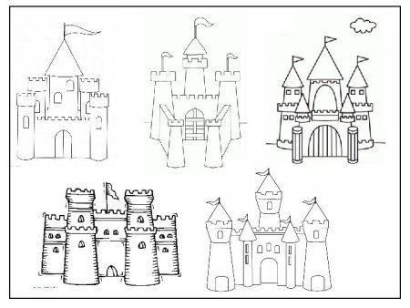 Поэтапное рисование замка