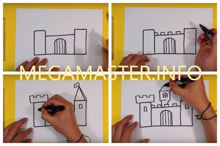 Поэтапное рисование крепости