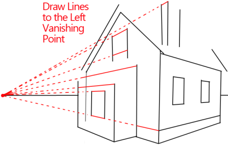 Рисование дома в угловой перспективе