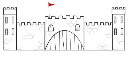 Поэтапное рисование замка