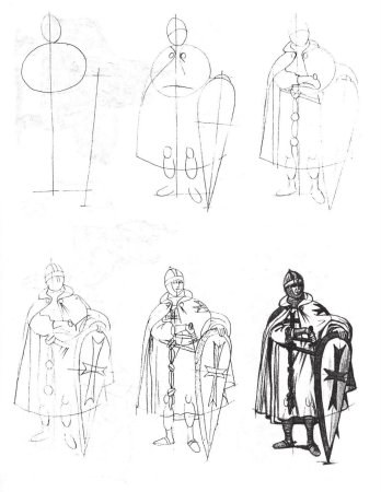 Портрет Александра Невского карандашом