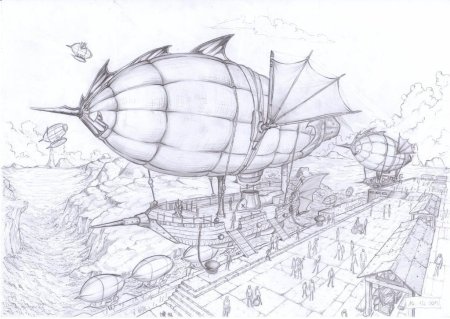 Дирижабль стимпанк