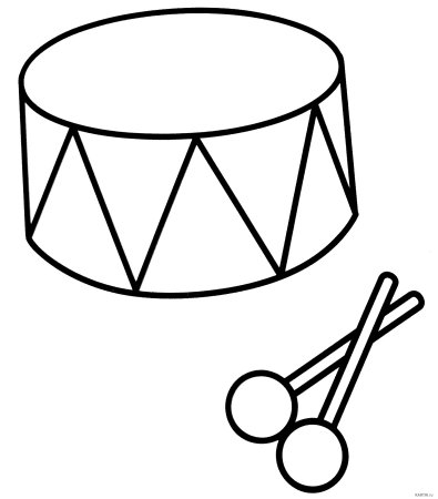 Барабан раскраска для детей