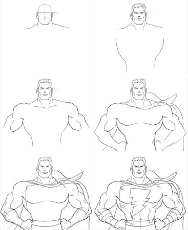 Пошаговое рисование супергероев