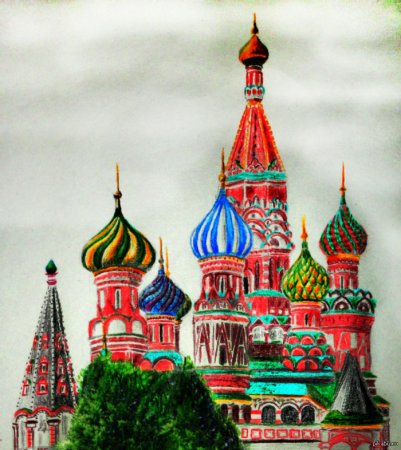 Храм Василия Блаженного Москва раскраска