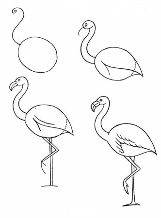 Фламинго рисунок для детей 2 класс