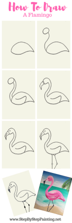 Пошаговое рисование Фламинго