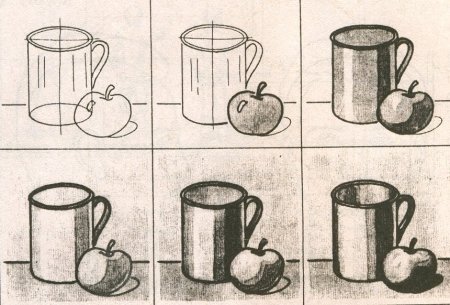 Поэтапное рисование натюрморта