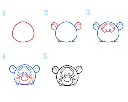 Поэтапное рисование тигра для детей