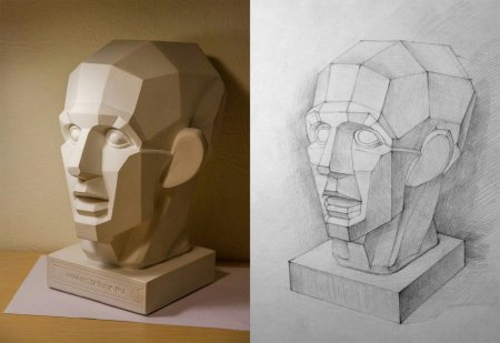 Гипсовая голова Гудона обрубовка