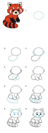 Барсук поэтапное рисование
