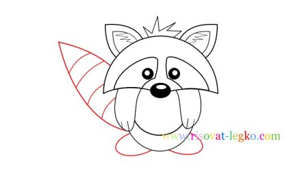 Енот рисунок карандашом для детей легко