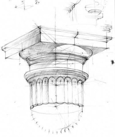 Капитель дорической колонны построение