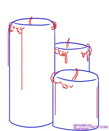 Свечка поэтапно рисунок