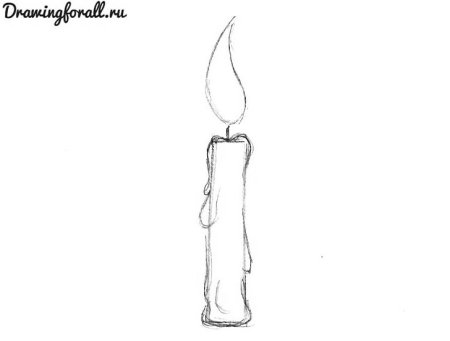 Свечка рисунок карандашом