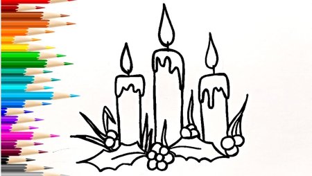 Свеча рисунок маркерами